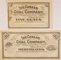 Ohio. Canaanville. Pair of Coal Company Notes