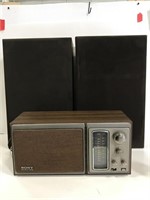 Vintage Sony Radio and Realistic speakers