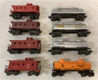 lot of 8 Lionel Train Cars