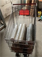 Shopping cart with wood blocks