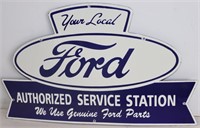 ANTIQUE PORCELAIN 30" FORD SERVICE SIGN