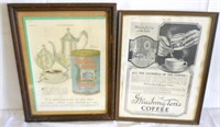 Pair of Coffee Advertisements Framed