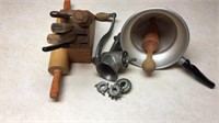 Rolling pin, knifes meat grinder, ricer