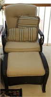 Hampton Bay Wicker/ Iron Chair & Ottoman