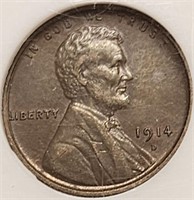 Key Date 1914-D Lincoln Wheat Cent EF45