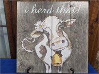 16" by 16 "I Herd That!" Wood sign
