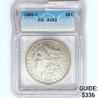 1889-O Morgan Silver Dollar ICG AU53