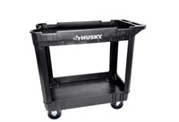 Husky 2-Tier Plastic 4-Wheeled Service Cart