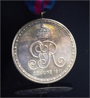 Silver King George V 1911 Coronation Medal