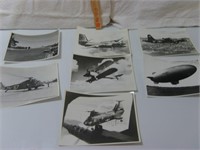 7 Vintage Aircraft Black & White 8x10 Photos