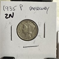 1935 MERCURY SILVER DIME