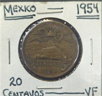 1954 Mexican coin