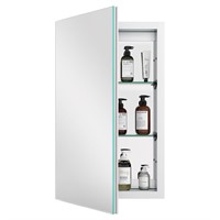 QuaviKey Medicine Cabinet with Aluminum Recessed o