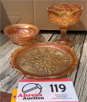 DECORATIVE CARNIVAL GLASS ITEMS