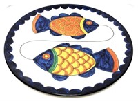 Large Hand Painted Fish Theme Platter