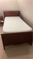 Twin bed headboard and footboard with mattress ,