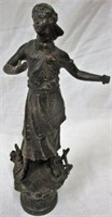 13.5" Bronze Girl Statue