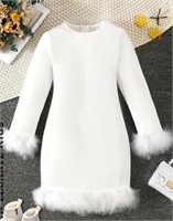 7yr Girl Long Sleeve Dress White