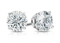 14kt Gold Brilliant 1.00 ct Diamond Stud Earrings