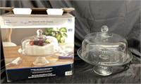 CAKE STAND W/ DOME COVER / ALL GLASS