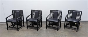 Set of 4 Antonio Sibau Postmodern Wood Chairs