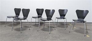 Grp 6 Arne Jacobsen Inspired Stackable Chairs