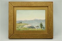 Victorian Watercolor Coastal Painting