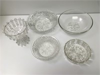Lot of Clear Glass Bowls & Dishes