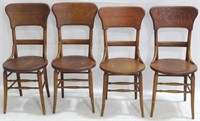 Vintage Set of 4 Chairs - 38" x 17" x 17"