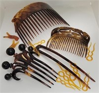 Vintage Bakelite & Etc Ladies Hair Accessories