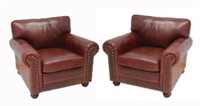 Pair Hardwick Leather Chairs by LEA Leather