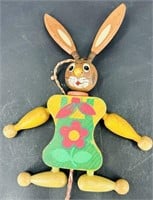 Vintage Austria Wooden Jumping Jack Rabbit