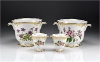 TWO PRS OF SPODE STAFFORD FLOWERS CACHE POTS