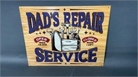 Dads Repair Service Metal Sign