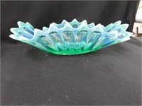 Fostoria Heirloom turquoise opalescent bowl, 14"