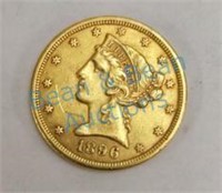 1896 S 5 dollar 1/2 Eagle gold piece