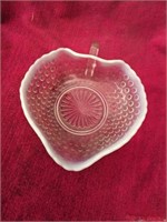 Fenton Opalescent Hobnail Heart Dish 7"