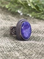 Samuel B Collection Sterling w Purple Stone Ring
