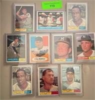 10 1961 Topps MLB Baseball Cards w/ Holders