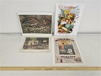 (4) Lithos, Prints & Advertising- Including Litho