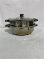 2LAYER STAINLESS STEEL STEAMER POT USED