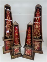4 ornate glass pillars