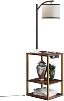 B690  SUNMORY Floor Lamp with Table, Brown