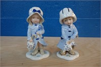 2 Large Matching Porcelain Figurines by Mann