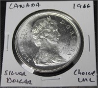 1966 CANADA SILBER DOLLAR CHOICE BU