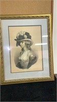 Antique “Mrs. Davenport” Framed Lithograph After