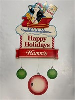 Vtg HAMM’S “Happy Holidays” Hanging Ornament Sign