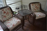 All Weather Wicker Chairs & End Table