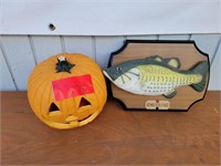 Big Mouth Billy Bass & Decorative Pumpkin