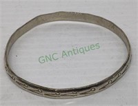 Bangle bracelet, sterling? Marked what appears to